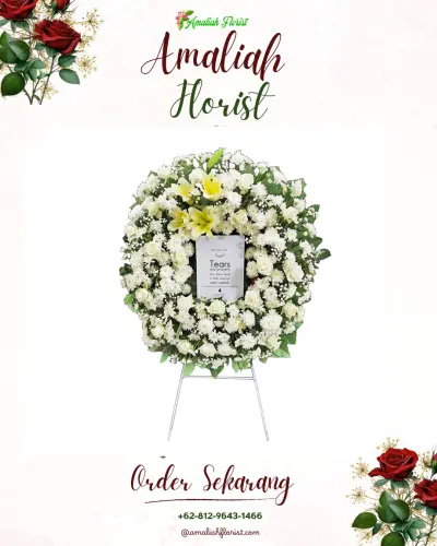 Krans Bunga Duka Cita di Kecamatan